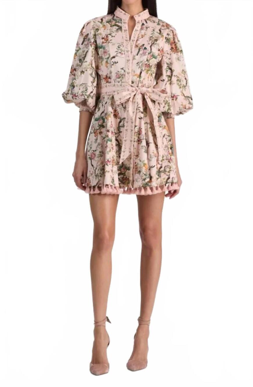 NEW ALICE + OLIVIA lucy mini shirt dress in sunset grove
